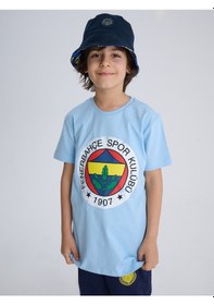 Resim Fenerium Fb Tsrt 118 Fenerbahçe Lisanslı Renkli Logo Sıfır Yaka Çocuk T-shirt Mavi 