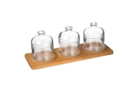 Resim Feyza Design Ahşap Standlı Kahvaltılık Cam Saklama Kabı, Şık ve Pratik Tasarım 