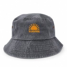 Resim Çocuk Kanvas Summer Şapka - Gri 