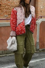 Resim Belemina Kapitone Jacket - Kırmızı / L 