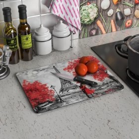 Resim Decovetro Eyfel Sevgili Aşk Görünümlü Cam Kesim Tablası 30 x 40 cm 