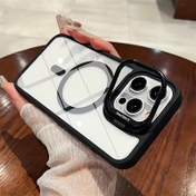 Resim iPhone16 Pro Telefon Kılıfı Görünmez Braket Manyetik Kabuk Telefon14 Pro Max Lens Tam Kapak 15 Pro Yeni Model 12 Koruyucu Kılıf Niş Erkek ve Kadın Çift Stili 11 13 Mobil Telefon Koruma Kılıfı 