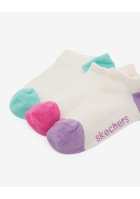 Resim Skechers 3'lü Paket Colortips Bilekli Çorap Büyük Kız Çocuk Beyaz Sk2520137-3474 