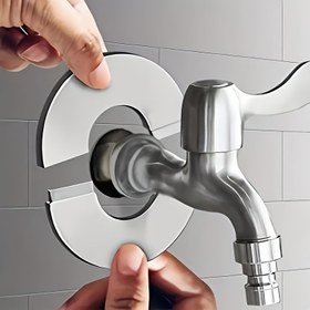 Resim Musluk, Gaz ve Su Isıtıcı Boruları için 5 Adet Paslanmaz Çelik Dekoratif Kapaklar - Dayanıklı, Kolay Montaj, Dairesel Tasarım 