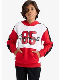Resim Defacto Erkek Çocuk 2li Takım Kapüşonlu Baskılı Sweatshirt Eşofman Altı F2505a825aurd79 Kırmızı 