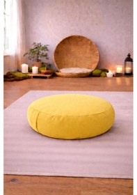 Resim Zafu Yoga Meditasyon Minderi - Yuvarlak Meditasyon Minderi Sarı 