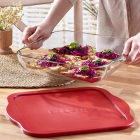 Resim Paşabahçe Borcam Plastik Kapaklı Kare Tepsi 3200 cc 