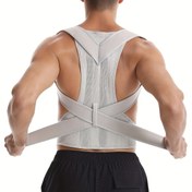 Resim Yetişkinler için Siyah Ayarlanabilir Görünmez Sırt Destek Kemeri - Omuz Askılı ve Bel Desteği ile Polyester Duruş Düzeltici | Günlük Kullanım için Rahat, Nefes Alabilen Tasarım, Postürü İyileştirir & Üst Sırtı Destekler, Şık Görünüm, Güvenli Kapatma Sistemi 