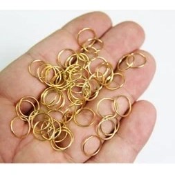 Resim Kristal Octagon ve Toptaş Avize Taşı Metal Halkası Sarı 50 Adet 