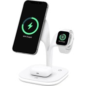 Resim M.TK Moveteck iPhone Watch Magsafe Airpods 5in1 Şarj Istasyon Standı Şık Lüx Tasarım Magnetik Charger 15W 