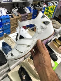 Resim Casso Dolgu Deri El Yapımı Sandalet Beyaz 