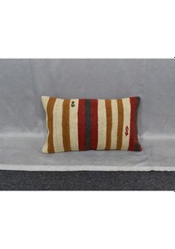 Resim Zehra Abla Halı Yeni El Dokuma Dekoratif Lumbar Kilim Kırlent Yastık Kılıfı 6575 Çok Renkli 