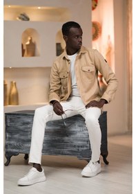 Resim Advante Regular Fit Likralı Çift Cepli Pamuklu Astarsız Kadife Gömlek 001 