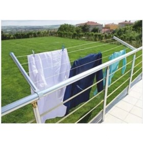 Resim Boru Tipi Balkon Çamaşır Kurutma Askısı, Hafif ve Dayanıklı Kullanım Kolaylığı 
