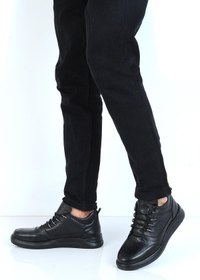 Resim Dropland 8624 Siyah Milano %100 Deri Erkek Bot 