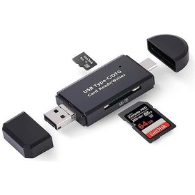 Resim Usb Type C Kart Okuyucu Micro Usb Sd Tf Otg Hafıza Kart Okuyucu 