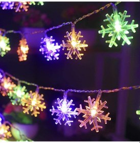 Resim Reedark "40 Led Kar Tanesi Işık Zinciri, 6 Metre Renkli Noel Ağacı Ve Bahçe Dekorasyonu" Renk 