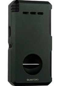 Resim Quantoro Çift Torch Pürmüz V-cut/delicili/iğneli Yeşil Metal Puro Çakmağı 