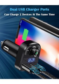 Resim Bluetooth Fm Transmitter Araç Şarj Aleti Çakmaklık Müzik Kiti 