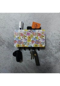 Resim Renkli Çiçekler Motifli Bölmeli Anahtarlık Duvar Askısı Dekor Diğer 