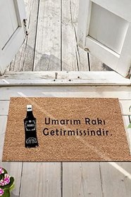 Resim Monnhein Umarım Rakı Kapı Önü Paspası Dekoratif Kapı Paspası Dış Mekân Paspas Ev İçi Paspası 45x70cm 