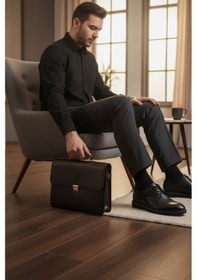 Resim Enoch Erkek Hakiki Deri Klasik Ayakkabı Mikro Delikli Yan Panelli Ve Cap Toe Detaylı Comfort Tabanlı Bağcıklı Model Siyah 