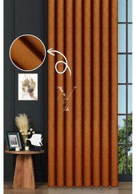 Resim Petek Fon Perde V-1020 Turuncu Turuncu 