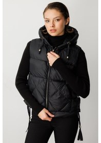 Resim Ekol Kadın Kapüşonlu Şişme Yelek 8581 Siyah Siyah 