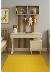 Resim Alin Çalışma Masası Mdf Gövde Ağaç Ayaklı Fonksiyonel Ve Modern Genç Odası Masası Bej 