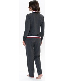 Resim U.s Polo Assn. 20112 Kadın Uzun Kollu Dik Yaka Rahat Ev Giyim-antrasitmelanj Antrasit Melanj 