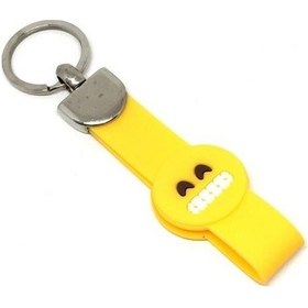 Resim Silikon Anahtarlık Elastik Sırıtan Surat Emoji 