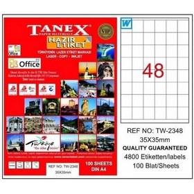 Resim Tanex Tw-2348 - 35 X 35 MM Laser Etiket 100 Adet 