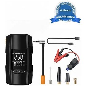 Resim Şarjlı 10.000 Mah Akıllı Dijital Lastik Şişirme Pompası 150 Psı 12v Akü Şarj Takviyeli 1 Adet 
