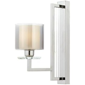 Resim Ap-60190-1k Krom Kaplama Aplik E27 Metal Kristal 15x32cm Açık Ahşap 