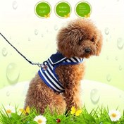 Resim Küçük Orta Boy Köpekler Kediler için Ayarlanabilir Köpek Tasması Koşum Kayışı Yaratıcı Donanma Takımı Stili Göğüs Askısı Güvenli Çekiş İpi 