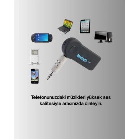 Resim AyrStore Buğz Araç Içi Bluetooth Aux Adaptörü ve Telefon Görüşme Cihazı 