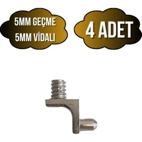 Resim Metal 5mm Vidalı ve Geçme Raf Pimi Dolap Raf Altı Pimi(5mm)(Metal) 