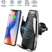 Resim Genel Markalar S5 Sensörlü Kızılötesi Wireless Araç Oto Araba Içi Şarj Telefon Tutucu Kalorifer Petek Siyah 