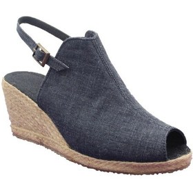 Resim Yazlık Keten Dolgu Topuk Sandalet 