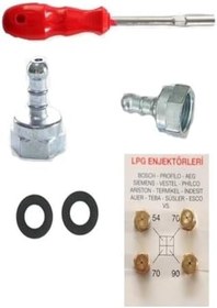 Resim Doğuş Lpg Ocak Memesi Enjektörü 7 Mm 7 Lokma Pipo Dönüşüm Seti 