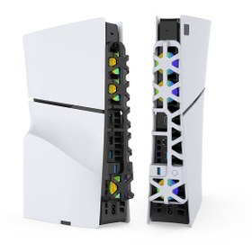 Resim Ps5 Slim Uyumlu Soğutucu Led Işıklı Sessiz Fan 4000rpm Usb 3.0 Ra 