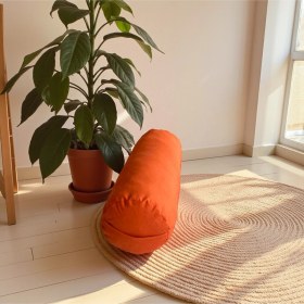 Resim Silindir Yoga Bolster Minderi Meditasyon, Pilates, Zihin Ve Vücut Rahatlama Minderi Siyah 