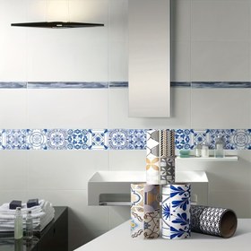 Resim 1 Rulo Karo Desenli Zımpara Çizgisi Duvar Stickerı, Bel Çizgisi Sınır Duvar Stickerı, Kendinden Yapışkanlı TV Arka Plan Duvar Kapı Çerçeve Süsleme Çizgisi Stickerı, Ev Dekorasyonları, 100*10CM 