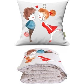 Resim Love 1 Tv Battaniyeli Opsiyonel Dekoratif Araç İçi Yastık Çok Renkli 