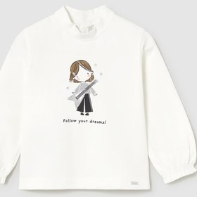 Resim MAYORAL Kız Bebek Manşet Kollu Sweatshirt Krem 