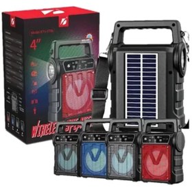 Resim shop Kts-1706 Taşınabilir Güneş Enerjili Fenerli Bluetooth Hoparlör (5275) 