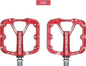 Resim Kereachy 3 Rulmanlı Alüminyum Alaşımlı Mtb Freeride Bmx Geniş Platform Bisiklet Pedalı Kırmızı 