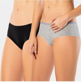 Resim Türen Kadın Likralı 2'li Pamuklu Hipster Külot 918/siyah-gri 001 