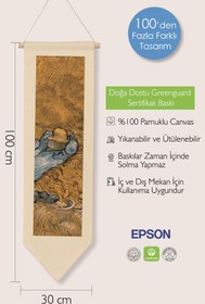 Resim Van Gogh Duvar Halısı, Sanat Serisi Dekor, 100cm Kanvas Flama Askılı Duvar Örtüsü NO:742 - Renkli - 13 / 30 x 100 