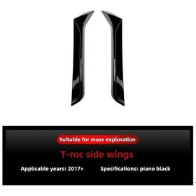 Resim Meridiangoods 2017+ Volkswagen T-roc Spoiler Piano Black 2 Adet Kanat Aerodinamik Tasarım 